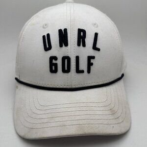 UNRL Golf Cap Hat One Size White Rope Snapback Perforated Strapback